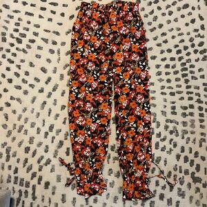 elastic waist floral pants